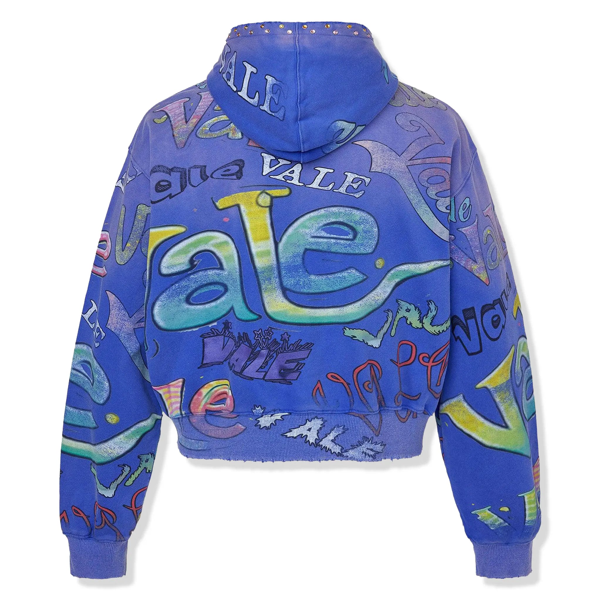 Back View of Vale Forever Valley Dreams Iceberg Blue Zip-Up Hoodie